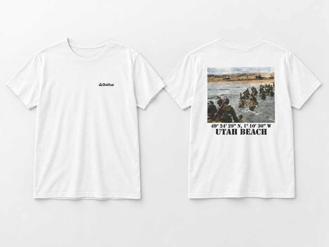 Utah Beach 6 June 1944 T-Shirt — D-Day Normandy — Gallus primary hero mockup