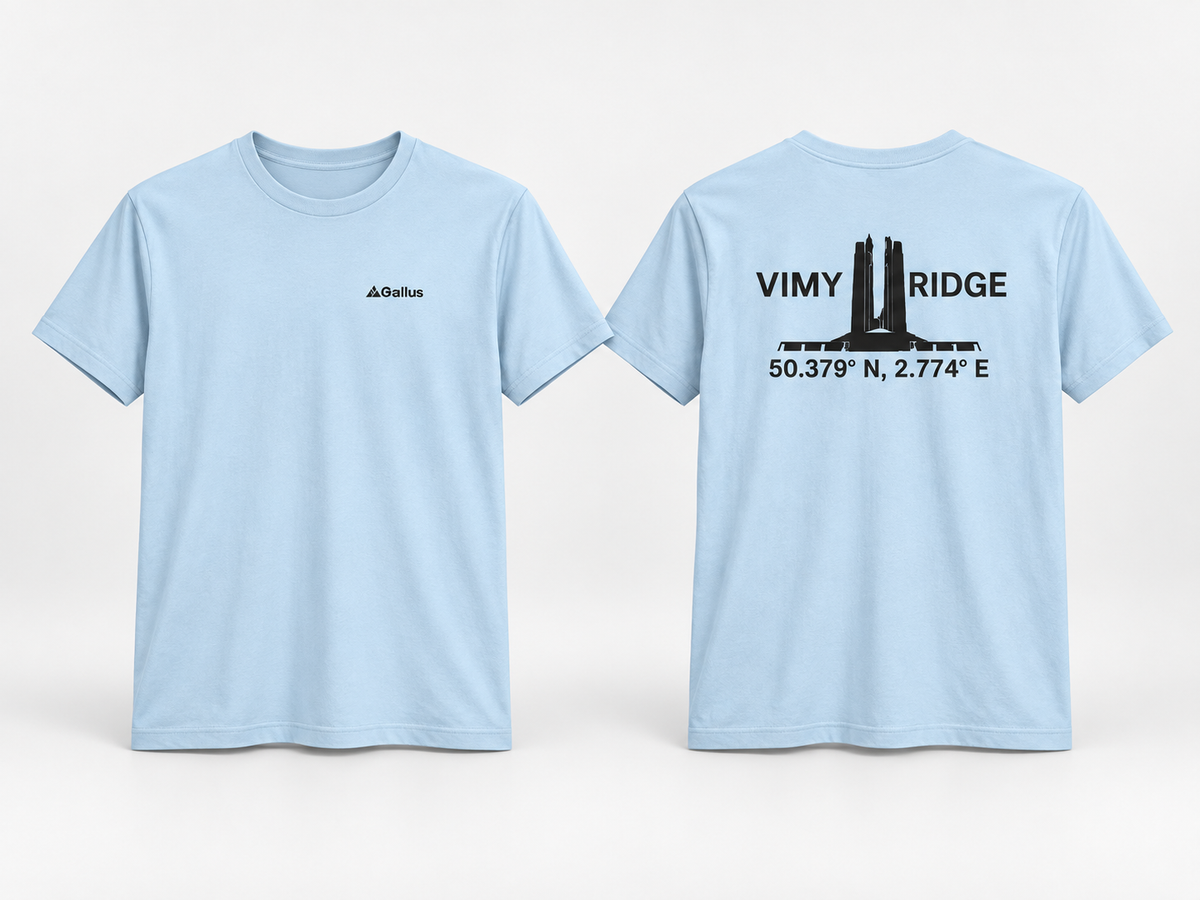 Vimy Ridge 1917 T-Shirt — Canadian Corps First World War — Gallus primary hero mockup