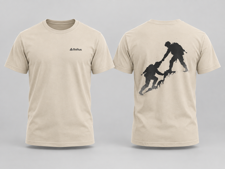 Helping Comrade T-Shirt — Military Support &amp; Solidarity — Gallus primary hero mockup