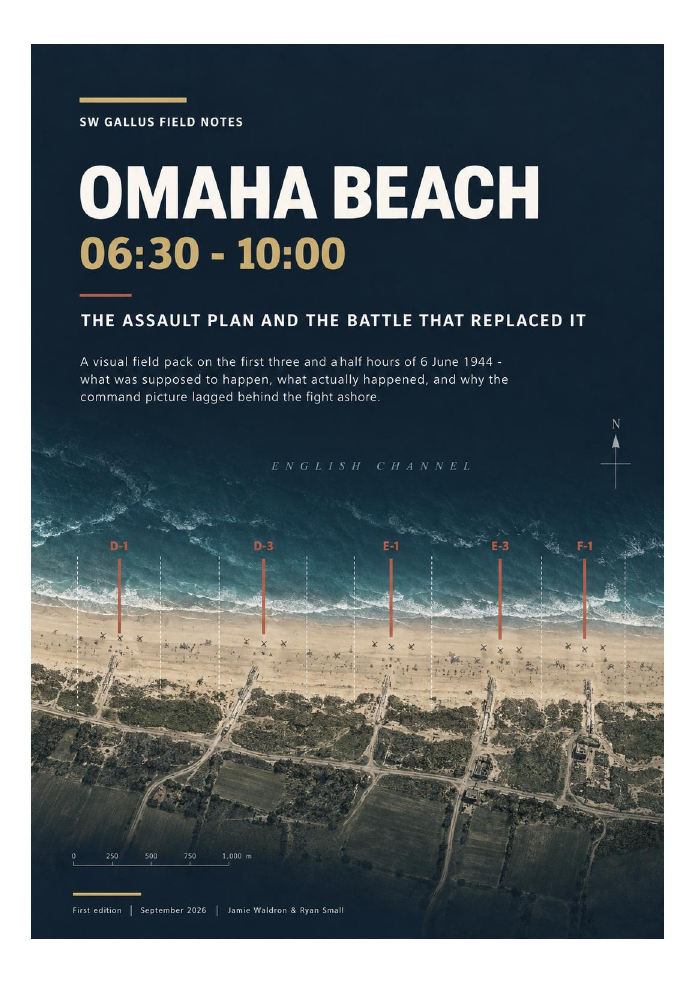 Omaha Beach 06:30–10:00 digital battlefield pack cover showing the D-Day landing sectors